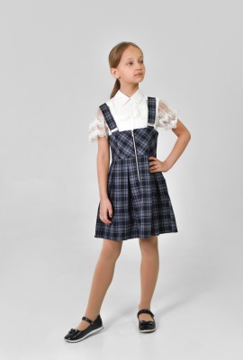 Сарафан ДелСти 224-41 синяя клетка