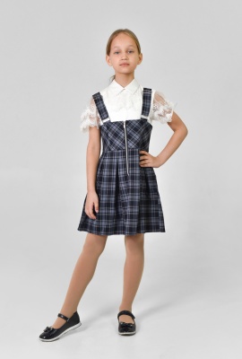 Сарафан ДелСти 224-41 синяя клетка