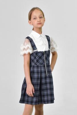 Сарафан ДелСти 224-41 синяя клетка